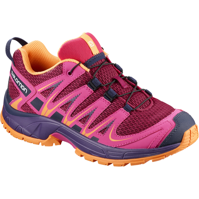 Salomon Israel XA PRO 3D J - Kids Trail Running Shoes - Burgundy Pink (MUOQ-41789)